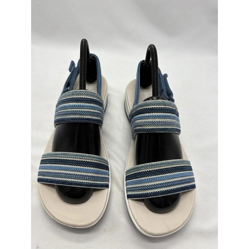 Women’s Blue Striped Comfort Sandals - Picture 3 of 9